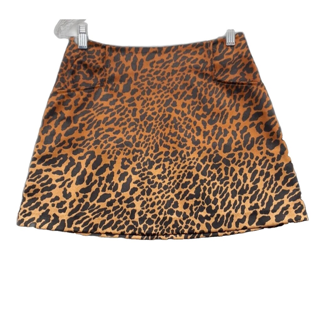 Urban Outfitters Ecote Women Sz 2 Animal Print Mini Skirt Back Zipper Lined Y2K
